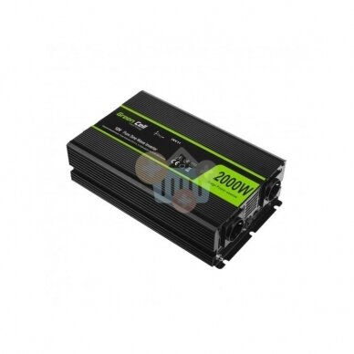 Įtampos keitiklis Green Cell INV11, iš 12V į 220V 2000W/4000W + USB, Grynas sinusas Įtampos keitiklis Green Cell INV11, iš 12V į 220V 2000W/4000W + USB, Grynas sinusas