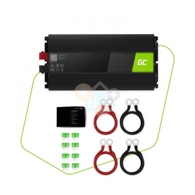 Įtampos keitiklis Green Cell INV15, iš 12V į 220V 3000W/6000W + USB, Grynas sinusas 2 Įtampos keitiklis Green Cell INV15, iš 12V į 220V 3000W/6000W + USB, Grynas sinusas 2