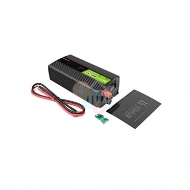 Įtampos keitiklis Green Cell su LCD ekranu, iš 12V į 220V 500W/1000W + USB, Grynas sinusas 2 Įtampos keitiklis Green Cell su LCD ekranu, iš 12V į 220V 500W/1000W + USB, Grynas sinusas 2