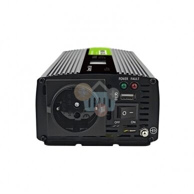 Įtampos keitiklis Green Cell su LCD ekranu, iš 12V į 220V 500W/1000W + USB, Grynas sinusas 1 Įtampos keitiklis Green Cell su LCD ekranu, iš 12V į 220V 500W/1000W + USB, Grynas sinusas 1