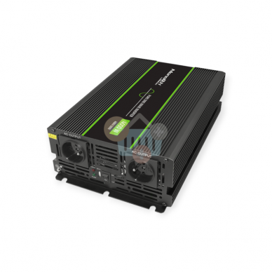 Įtampos keitiklis QOLTEC 51939 iš 24V į 220V 2000W/4000W + USB, Grynas sinusas Įtampos keitiklis QOLTEC 51939 iš 24V į 220V 2000W/4000W + USB, Grynas sinusas