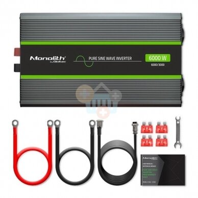 Įtampos keitiklis QOLTEC 51923 su LCD ekranu, iš 24V į 220V 3000W/6000W + USB, Grynas sinusas 2 Įtampos keitiklis QOLTEC 51923 su LCD ekranu, iš 24V į 220V 3000W/6000W + USB, Grynas sinusas 2