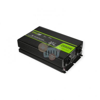 Įtampos keitiklis Green Cell INV20 iš 24V į 220V 2000W/4000W + USB, Grynas sinusas Įtampos keitiklis Green Cell INV20 iš 24V į 220V 2000W/4000W + USB, Grynas sinusas
