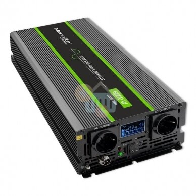 Įtampos keitiklis QOLTEC 51923 su LCD ekranu, iš 24V į 220V 3000W/6000W + USB, Grynas sinusas Įtampos keitiklis QOLTEC 51923 su LCD ekranu, iš 24V į 220V 3000W/6000W + USB, Grynas sinusas