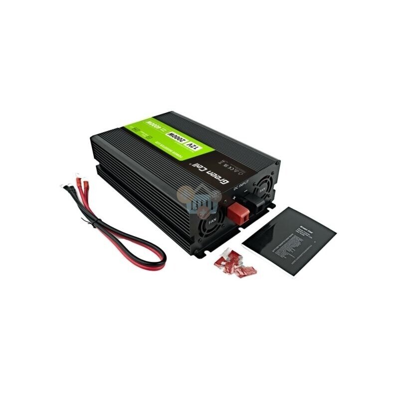 Įtampos keitiklis Green Cell su LCD ekranu, iš 12V į 220V 2000W/4000W + USB, Grynas sinusas 2 Įtampos keitiklis Green Cell su LCD ekranu, iš 12V į 220V 2000W/4000W + USB, Grynas sinusas 2
