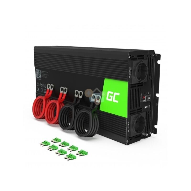 Įtampos keitiklis Green Cell INV11, iš 12V į 220V 2000W/4000W + USB, Grynas sinusas 2 Įtampos keitiklis Green Cell INV11, iš 12V į 220V 2000W/4000W + USB, Grynas sinusas 2