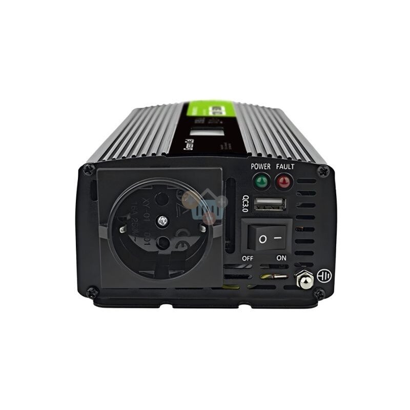 Įtampos keitiklis Green Cell su LCD ekranu, iš 12V į 220V 500W/1000W + USB, Grynas sinusas 1 Įtampos keitiklis Green Cell su LCD ekranu, iš 12V į 220V 500W/1000W + USB, Grynas sinusas 1