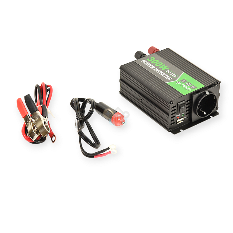 Įtampos keitiklis iš 24V į 220V 300W/600W + USB, Modifikuotas sinusas, Power Plant 2 Įtampos keitiklis iš 24V į 220V 300W/600W + USB, Modifikuotas sinusas, Power Plant 2
