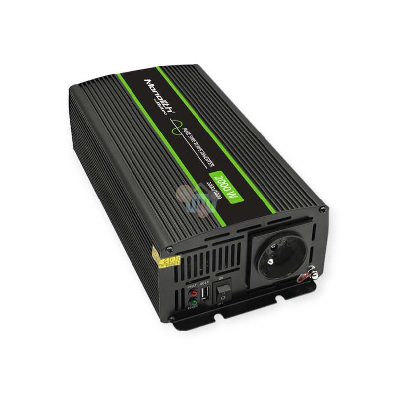 Įtampos keitiklis QOLTEC 51934 iš 12V į 220V 1000W/2000W + USB, grynas sinusas Įtampos keitiklis QOLTEC 51934 iš 12V į 220V 1000W/2000W + USB, grynas sinusas