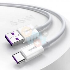 Kabelis Baseus Superior USB -> Type C, 66W, 2m, baltas (CATYS-A02) +++ TOP Komfortas
