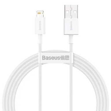 Kabelis Baseus Superior USB -> Lightning, 2.4A, 1.5m, baltas (CALYS-B02) +++ TOP Komfortas