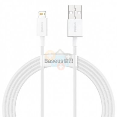 Kabelis Baseus Superior USB -> Lightning, 2.4A, 1.5m, baltas (CALYS-B02) +++ TOP Komfortas Kabelis Baseus Superior USB -> Lightning, 2.4A, 1.5m, baltas (CALYS-B02) +++ TOP Komfortas