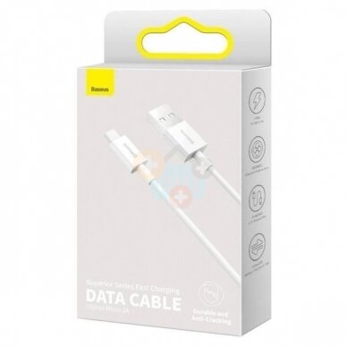 Kabelis Baseus Superior USB -> Micro USB, 2A, 2m, baltas (CAMYS-A02) +++ TOP Komfortas 2