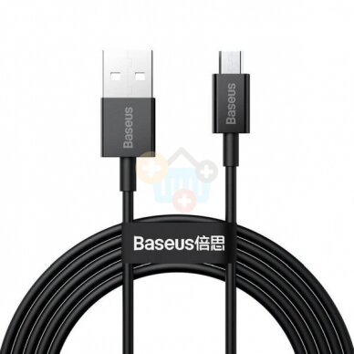 Kabelis Baseus Superior USB -> Micro USB, 2A, 1m, juodas (CAMYS-01) +++ TOP Komfortas Kabelis Baseus Superior USB -> Micro USB, 2A, 1m, juodas (CAMYS-01) +++ TOP Komfortas