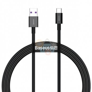 Kabelis Baseus Superior USB -> Type C, 66W, 1m, juodas (CATYS-01) +++ TOP Komfortas Kabelis Baseus Superior USB -> Type C, 66W, 1m, juodas (CATYS-01) +++ TOP Komfortas