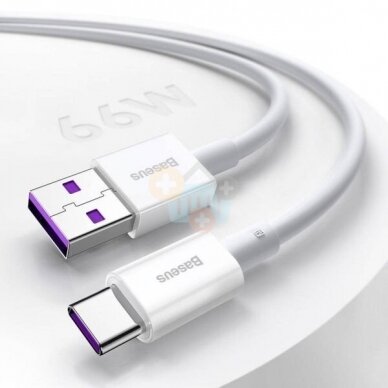 Kabelis Baseus Superior USB -> Type C, 66W, 2m, baltas (CATYS-A02) +++ TOP Komfortas Kabelis Baseus Superior USB -> Type C, 66W, 2m, baltas (CATYS-A02) +++ TOP Komfortas