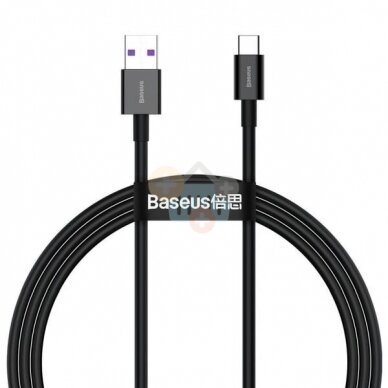 Kabelis Baseus Superior USB -> Type C, 66W, 2m, juodas (CATYS-A01) +++ TOP Komfortas