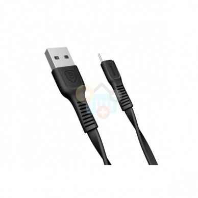 Kabelis Baseus Tough USB -> Type C, 2A, 1m, juodas (CATZY-B01) +++ TOP Komfortas