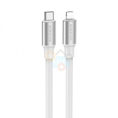 Kabelis Borofone Type C -> Lightning PD, 20W, 1m, baltas
