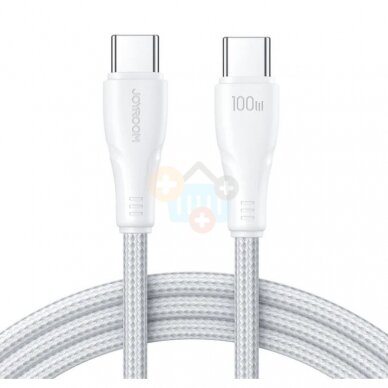 Kabelis Joyroom Type C -> Type C, 100W, 1.2m, baltas S-CC100A11 Kabelis Joyroom Type C -> Type C, 100W, 1.2m, baltas S-CC100A11