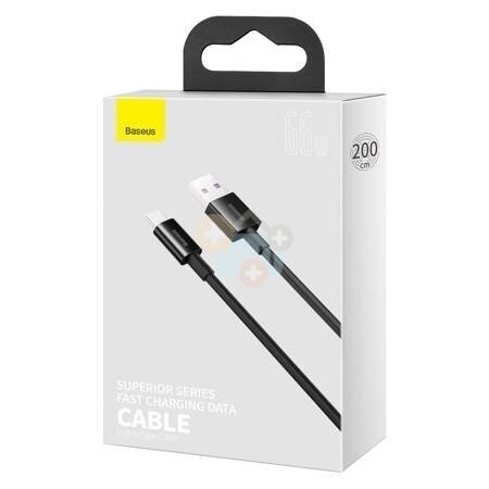 Kabelis Baseus Superior USB -> Type C, 66W, 2m, juodas (CATYS-A01) +++ TOP Komfortas 3 Kabelis Baseus Superior USB -> Type C, 66W, 2m, juodas (CATYS-A01) +++ TOP Komfortas 3