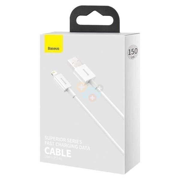 Kabelis Baseus Superior USB -> Lightning, 2.4A, 1.5m, baltas (CALYS-B02) +++ TOP Komfortas 2 Kabelis Baseus Superior USB -> Lightning, 2.4A, 1.5m, baltas (CALYS-B02) +++ TOP Komfortas 2