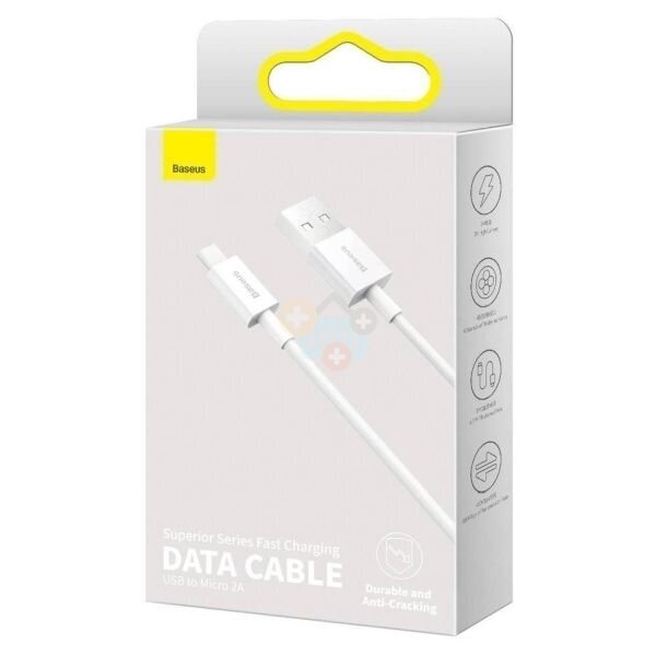 Kabelis Baseus Superior USB -> Micro USB, 2A, 2m, baltas (CAMYS-A02) +++ TOP Komfortas 2