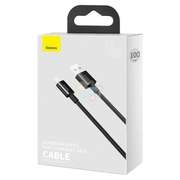 Kabelis Baseus Superior USB -> Type C, 66W, 1m, juodas (CATYS-01) +++ TOP Komfortas 3 Kabelis Baseus Superior USB -> Type C, 66W, 1m, juodas (CATYS-01) +++ TOP Komfortas 3