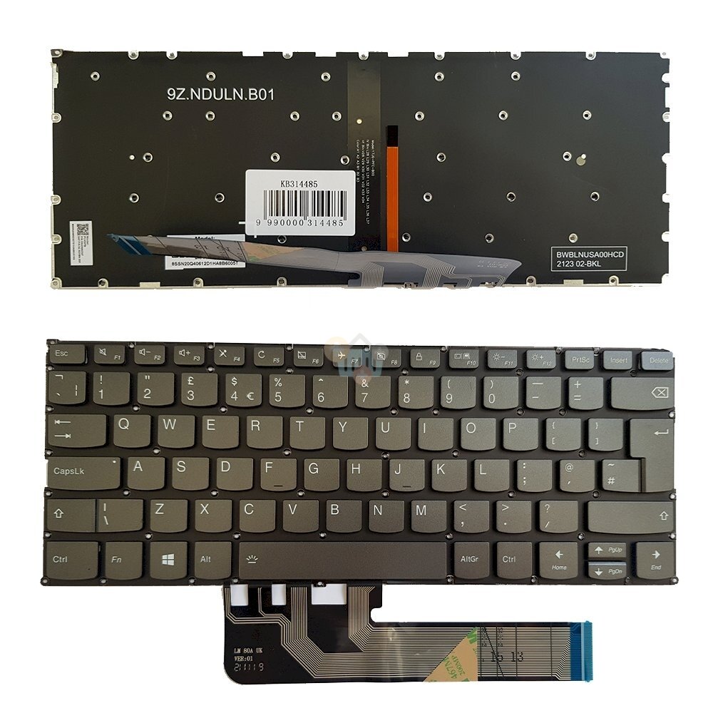 Klaviatūra Lenovo Yoga 730-13IKB, 730-15IKB, UK, su pašvietimu