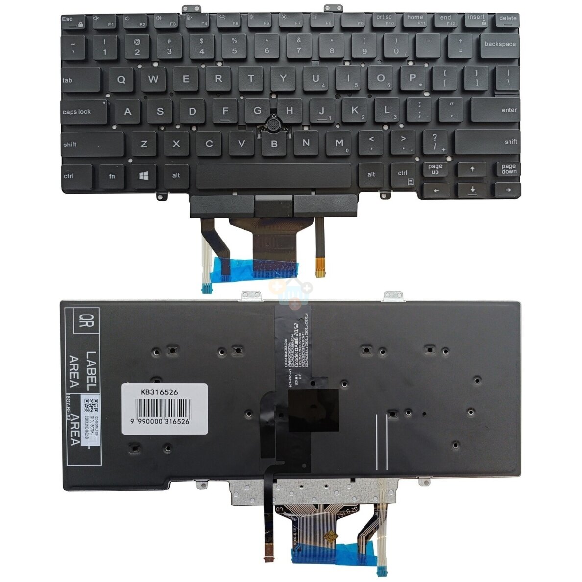 Klaviatūra DELL Latitude 5400, 5401, 5410, 5411, su pašvietimu ir „trackpoint“, US Klaviatūra DELL Latitude 5400, 5401, 5410, 5411, su pašvietimu ir „trackpoint“, US