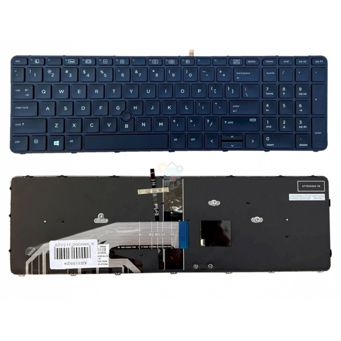 Klaviatūra HP: Probook 650 G2/G3, 655 G2/G3 su pašvietimu Klaviatūra HP: Probook 650 G2/G3, 655 G2/G3 su pašvietimu