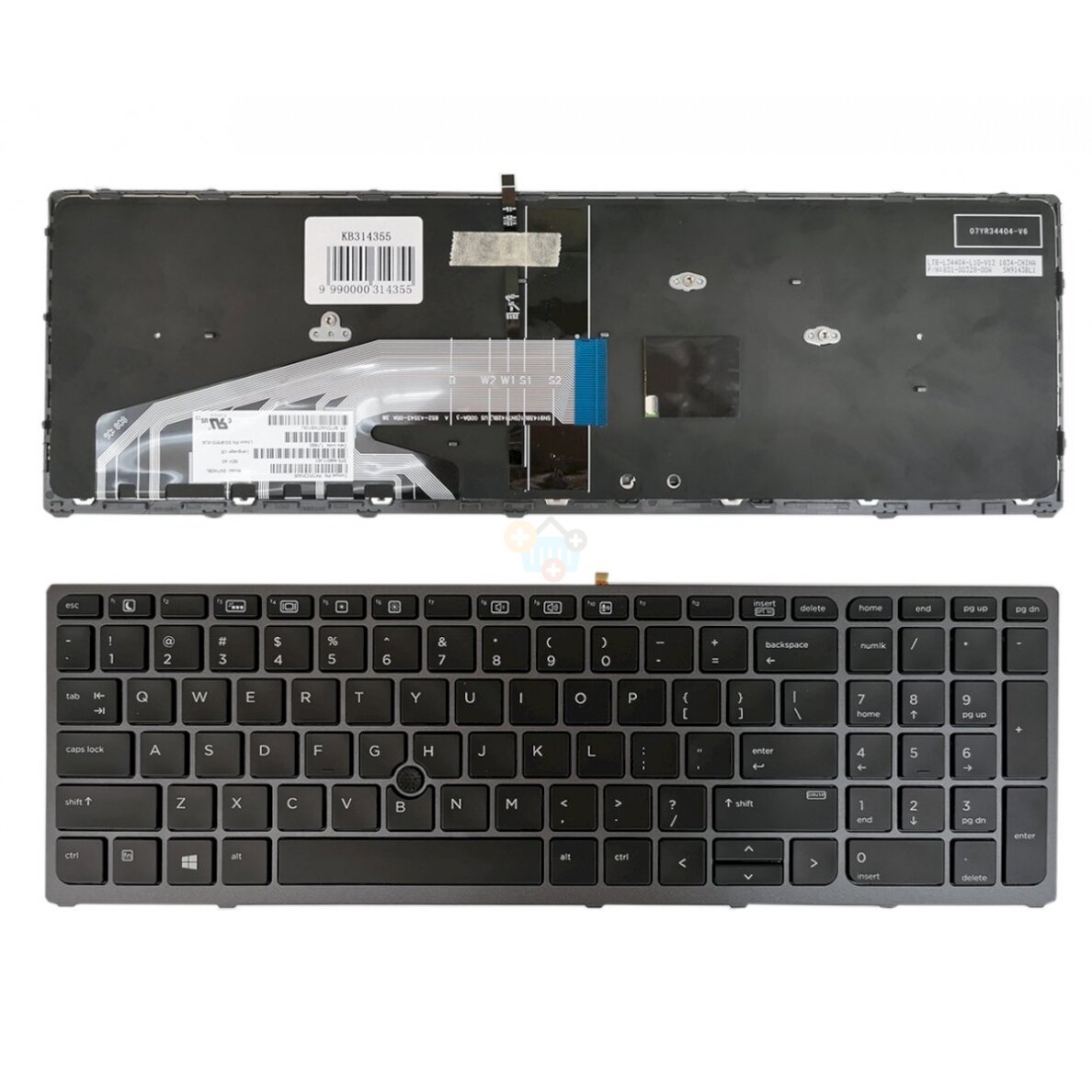 Klaviatūra HP ZBook 15 G3, G4, 17 G3, G4 (US) su pašvietimu Klaviatūra HP ZBook 15 G3, G4, 17 G3, G4 (US) su pašvietimu