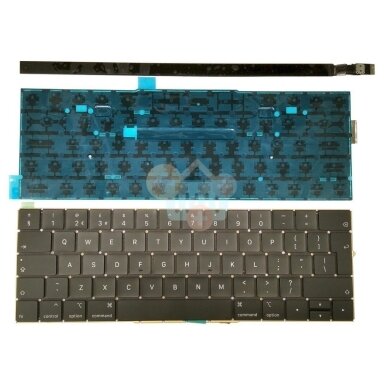 Nešiojamo kompiuterio klaviatūra APPLE MacBook Pro 13" A1706; MacBook Pro 15" A1707 Touch Bar, UK Nešiojamo kompiuterio klaviatūra APPLE MacBook Pro 13" A1706; MacBook Pro 15" A1707 Touch Bar, UK