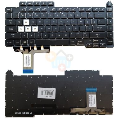 Klaviatūra ASUS G15 G513, G513Q, G533, su RGB pašvietimu, US Klaviatūra ASUS G15 G513, G513Q, G533, su RGB pašvietimu, US