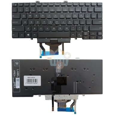 Klaviatūra DELL Latitude 5400, 5401, 5410, 5411, su pašvietimu ir „trackpoint“, US Klaviatūra DELL Latitude 5400, 5401, 5410, 5411, su pašvietimu ir „trackpoint“, US