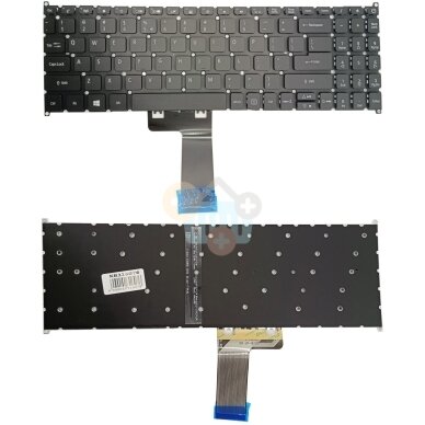 Klaviatūra ACER: Aspire 3 A315-23, su pašvietimu Klaviatūra ACER: Aspire 3 A315-23, su pašvietimu