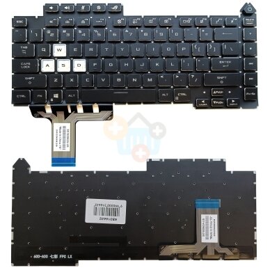 Klaviatūra ASUS G15 G513, G513Q, G533, su RGB pašvietimu, US Klaviatūra ASUS G15 G513, G513Q, G533, su RGB pašvietimu, US