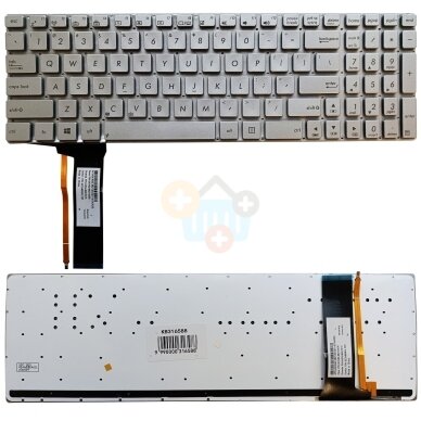 Klaviatūra ASUS N56, N76, N750, su pašvietimu, US Klaviatūra ASUS N56, N76, N750, su pašvietimu, US