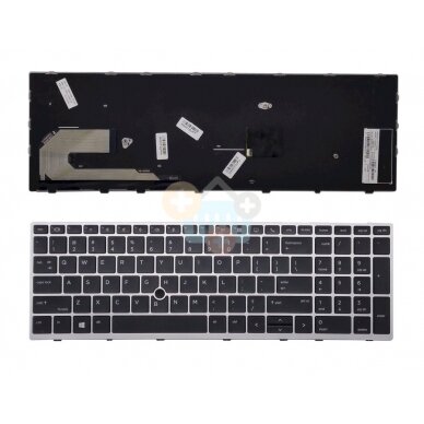 Klaviatūra HP: Elitebook 850 G5 755 G5 ZBook 15u G5 su pašvietimu Klaviatūra HP: Elitebook 850 G5 755 G5 ZBook 15u G5 su pašvietimu