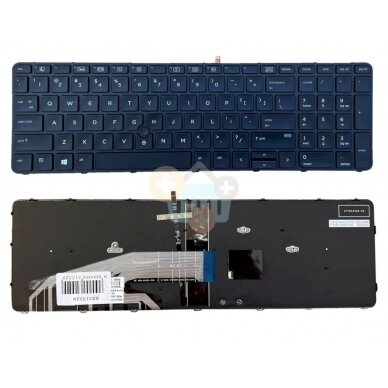 Klaviatūra HP: Probook 650 G2/G3, 655 G2/G3 su pašvietimu Klaviatūra HP: Probook 650 G2/G3, 655 G2/G3 su pašvietimu