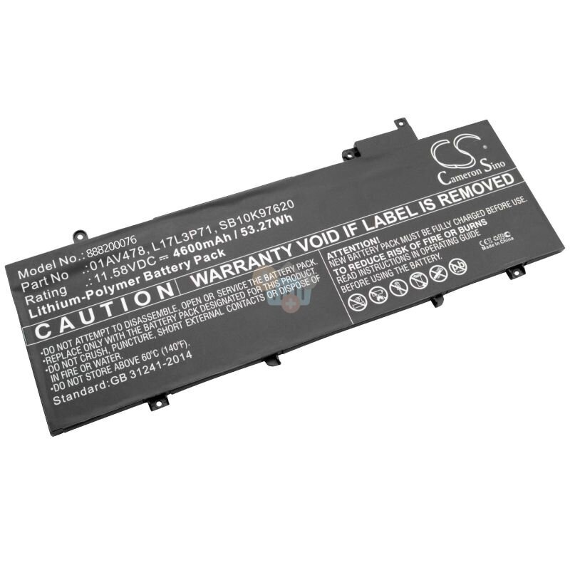 Kompiuterio baterija LENOVO 01AV478 53.27Wh +++ TOP Balansas