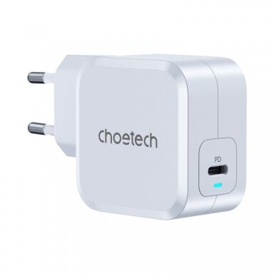 Kroviklis Choetech USB Type-C 45W Super Slim GaN PD QC PPS, baltas Kroviklis Choetech USB Type-C 45W Super Slim GaN PD QC PPS, baltas