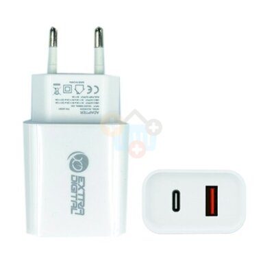 Kroviklis EXTRA DIGITAL USB 3.0+ Type C: 220V, 20W, QC3.0+ PD