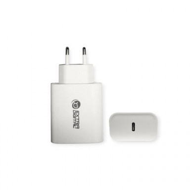 Kroviklis Extra Digital USB-C: 20W Fast Charge PD +++ TOP Efektyvumas Kroviklis Extra Digital USB-C: 20W Fast Charge PD +++ TOP Efektyvumas