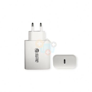 Kroviklis Extra Digital USB-C: 20W Fast Charge PD +++ TOP Efektyvumas Kroviklis Extra Digital USB-C: 20W Fast Charge PD +++ TOP Efektyvumas