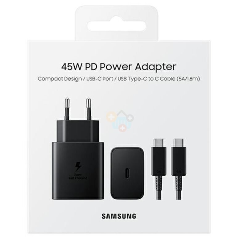 Kroviklis Samsung Super Fast Charging 2.0 45W USB-C (Type C) + kabelis Type-C -> Type-C Kroviklis Samsung Super Fast Charging 2.0 45W USB-C (Type C) + kabelis Type-C -> Type-C
