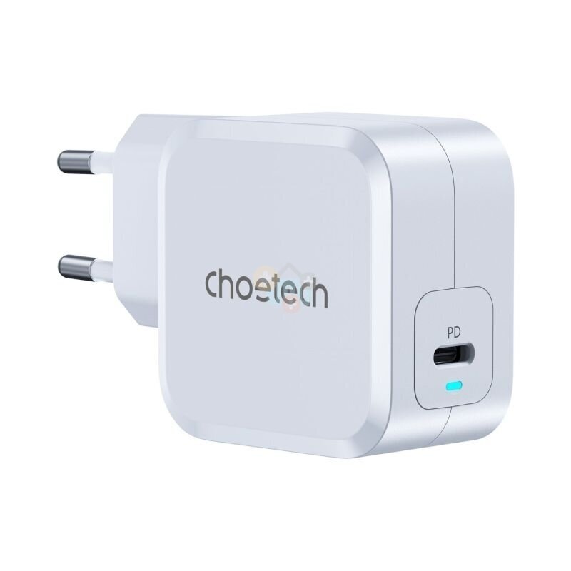 Kroviklis Choetech USB Type-C 45W Super Slim GaN PD QC PPS, baltas Kroviklis Choetech USB Type-C 45W Super Slim GaN PD QC PPS, baltas