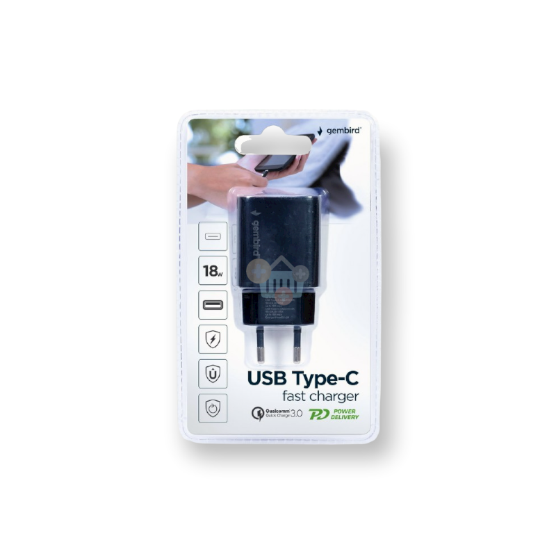 Kroviklis USB Type-C+ USB-A: 18W Fast Charge Gembird, juodas +++ TOP Balansas 3 Kroviklis USB Type-C+ USB-A: 18W Fast Charge Gembird, juodas +++ TOP Balansas 3