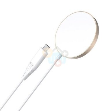 Magnetinis bevielis įkroviklis CHOETECH, 15W, iPhone 14, auksinės spalvos Magnetinis bevielis įkroviklis CHOETECH, 15W, iPhone 14, auksinės spalvos