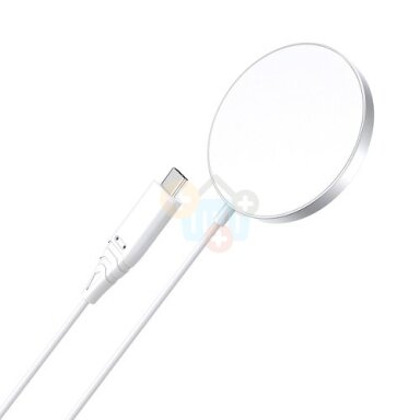 Magnetinis bevielis įkroviklis CHOETECH, 15W, iPhone 14, baltas Magnetinis bevielis įkroviklis CHOETECH, 15W, iPhone 14, baltas